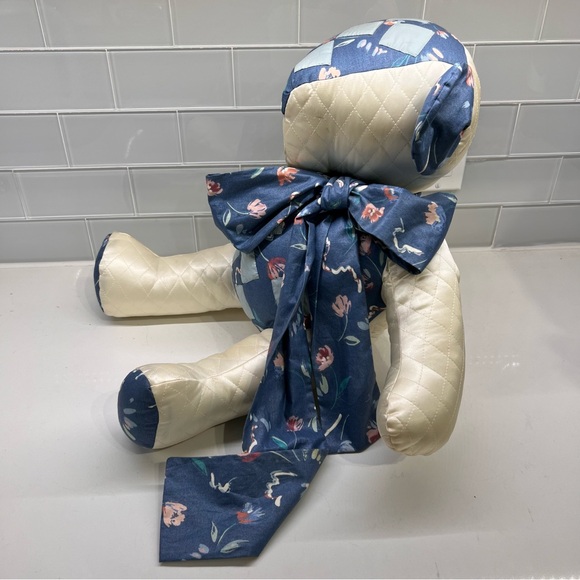 Vintage Handmade Patchwork Quilt Teddy Bear OOAK 14” sitting - Picture 4 of 12